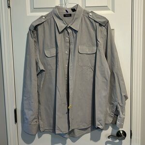 Kenneth Cole Reaction Casual Button Up Shirt -Size XXL.  White and Black Stripes